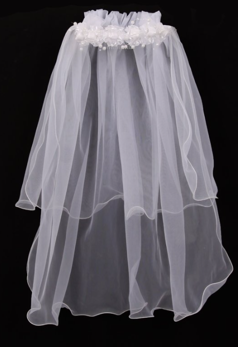 Flower Pearls Crown Veil