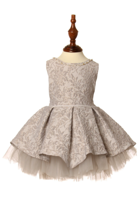 Jacquard pleated Infant dress
