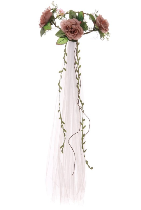 Flower crown veil withe tulle