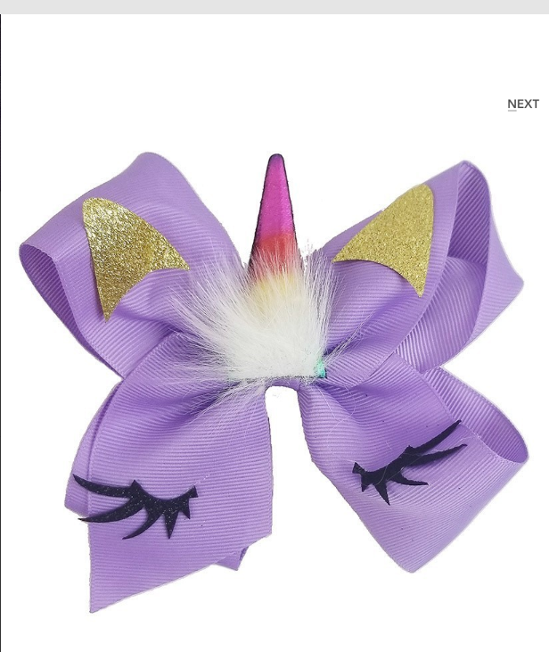 Unicorn Bow Hair Clip