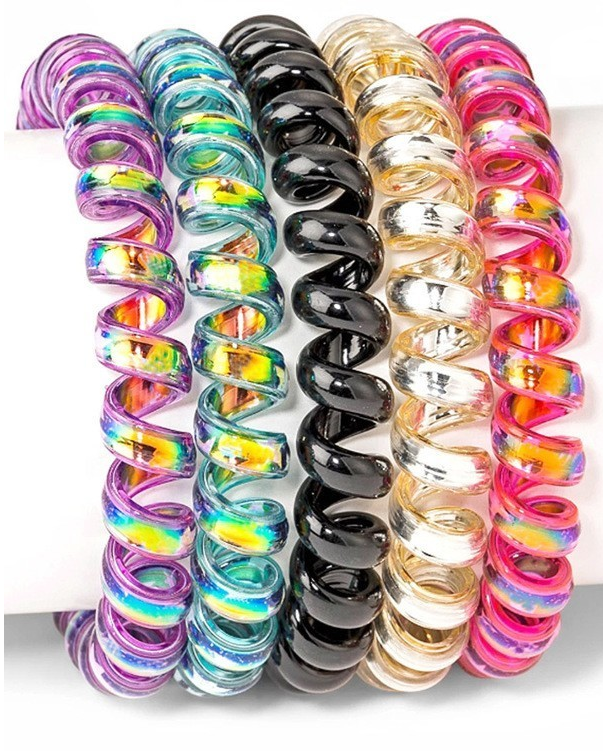 5-pc Phone cord Hair Tie Set