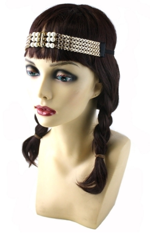 Glass and Pearl Chain Headband