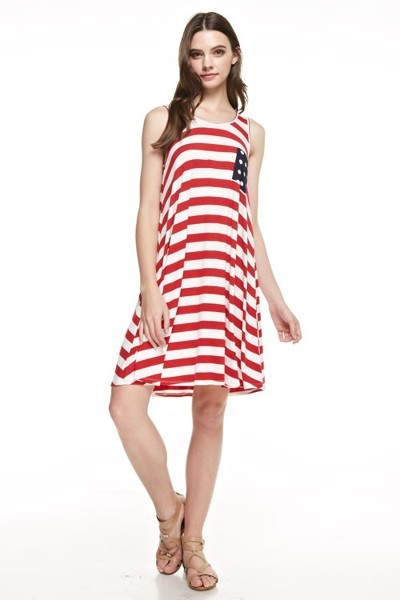 Flag Striped A-Line Dress