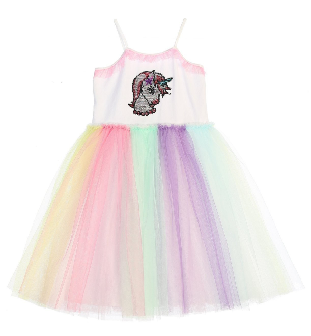 Unicorn flip sequin tutu dress
