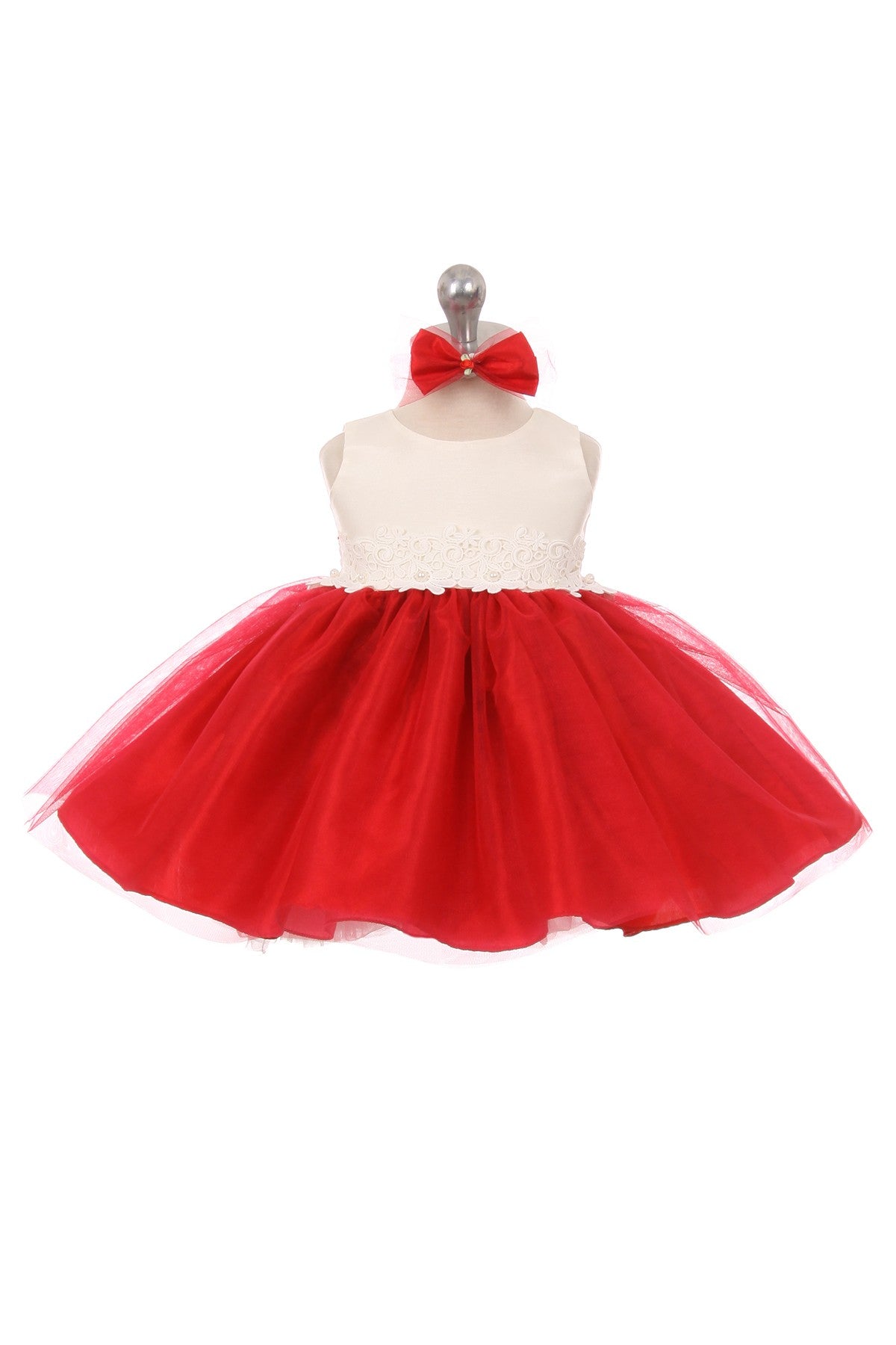 Shalloon Tulle Dress with Lace Sash 3566