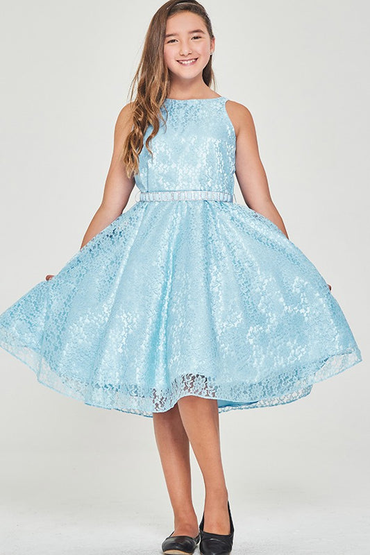 Shiny floral lace dress 3593