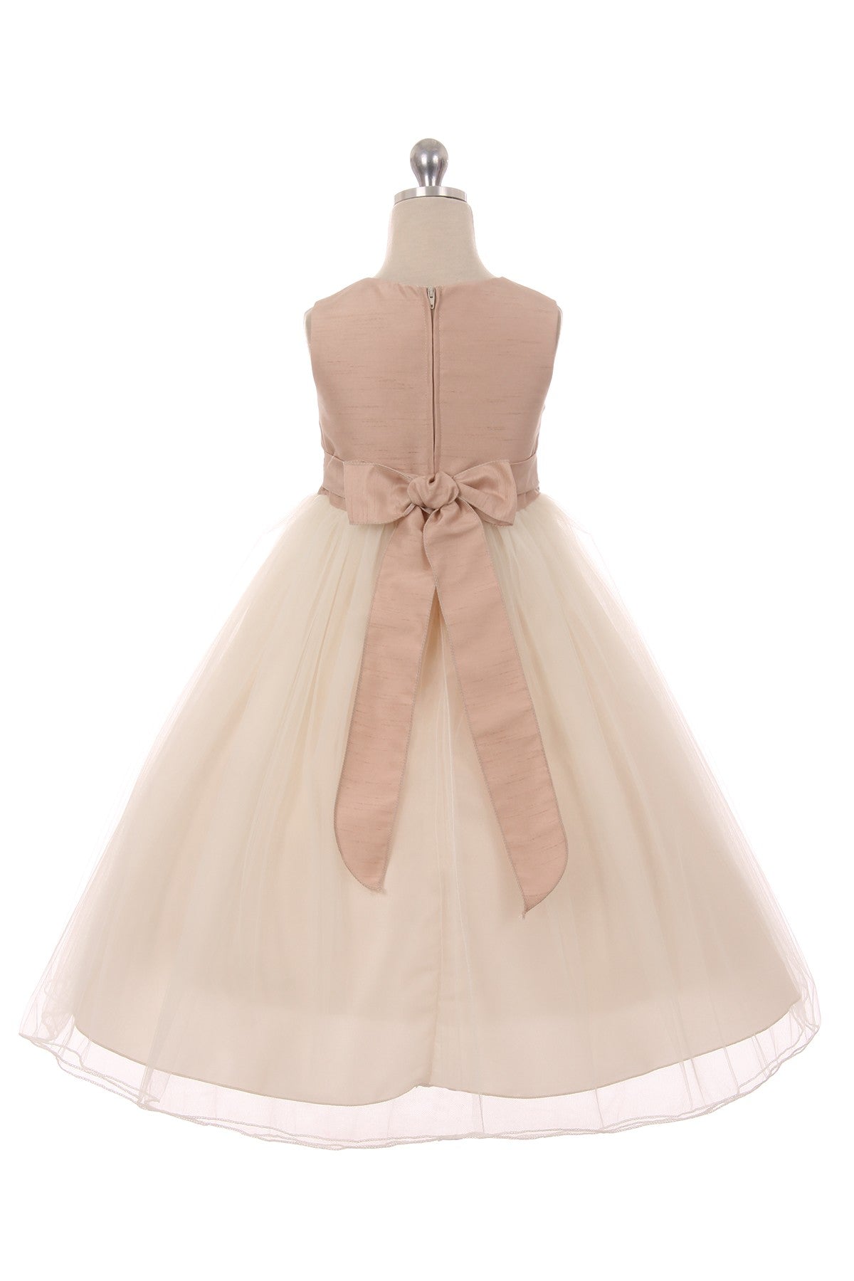 Flower girl dress with a square neck 428