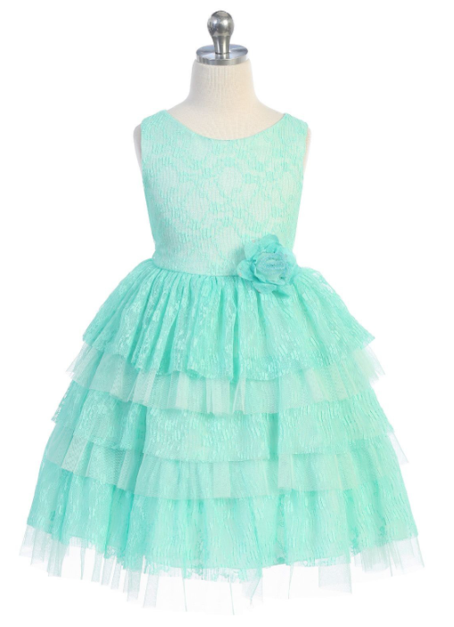 Lace and Tulle Triple Layered Dress 488