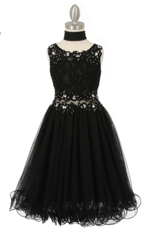 Rhinestone Lace Dress 5010
