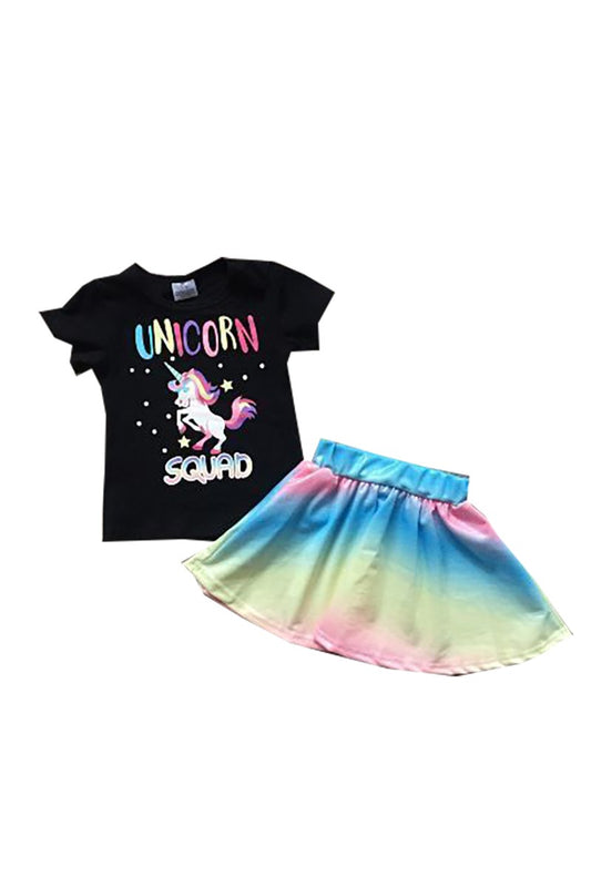 Unicorn Shirt & Skirt Set