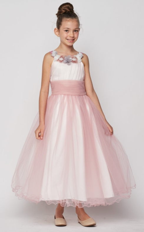 Accordion crinkled, Tulle Ankle Length Dress