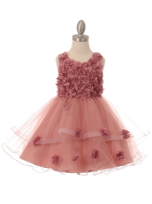 3D flower tulle dress 9084