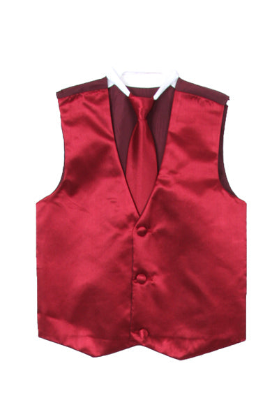 Boy's satin vest with tie 1013