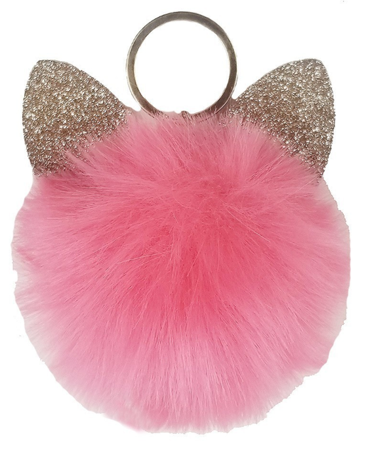 Cat Ear Pompom Key Ring