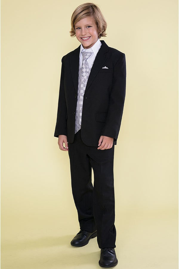5pcs Suit with colored Vest & Tie S5007-1-S