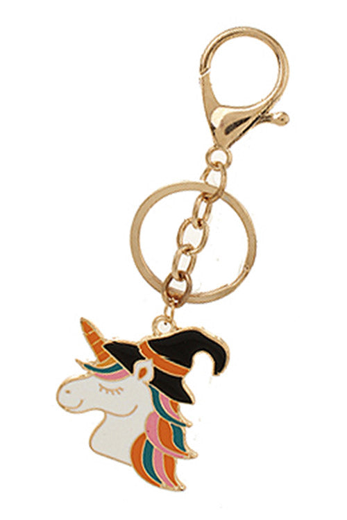 Unicorn Halloween Theme Key Ring