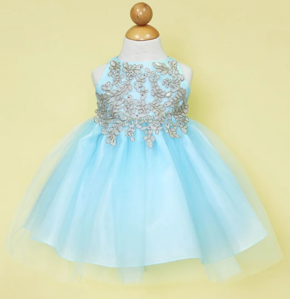 GOLD BODICE TULLE DRES B-778