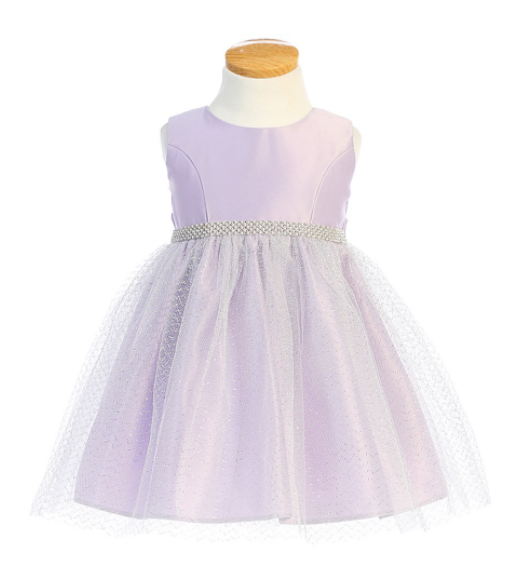 Baby Dress with silver metallic tulle